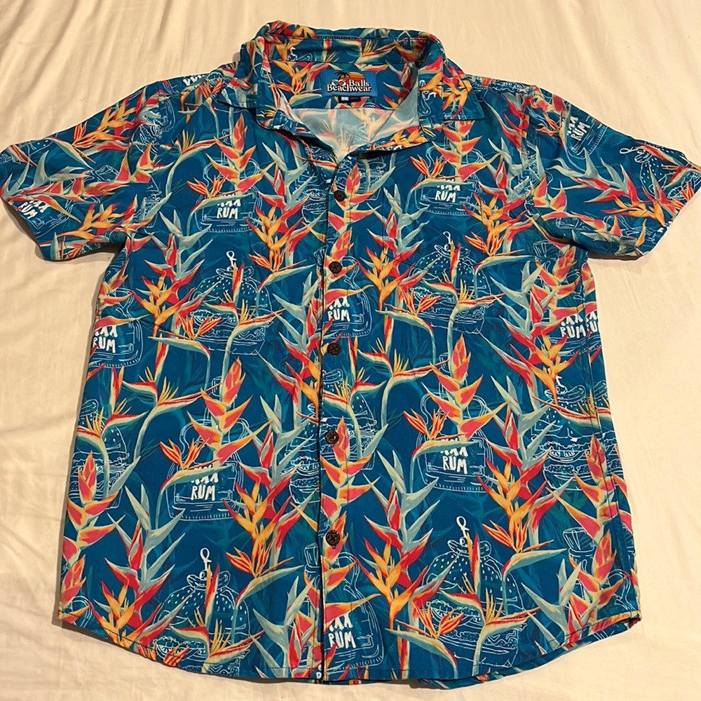Barstool Balls Beachwear button up shirt